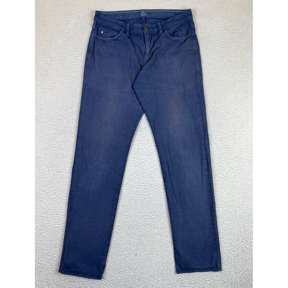 Linksoul Chino Pants Mens 32x34 Blue Stretch Soft Bamboo Blend Casual Golf